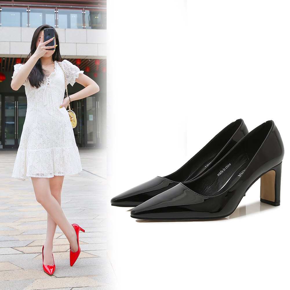 Court Heel Pointed - 男性と女性のためのセクシーなパンプス,パテントレザーの靴,先のとがったつま先,ドラッグクイーン,パーティー,大,コート,3インチ,35-46