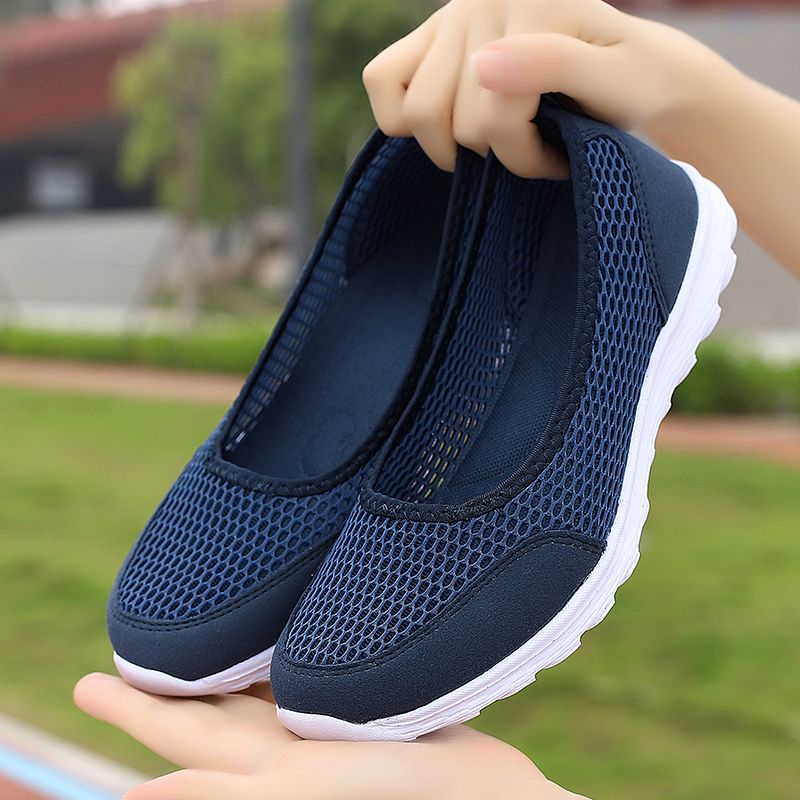 Women'S Shoes In Wide Width - メンズ布靴 春用 幅広 スリッポン メッシュ ウォーキングシューズ