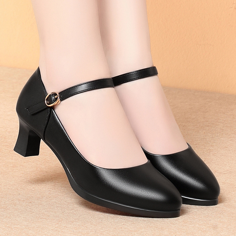 Women'S Shoes For Standing All Day - 5 センチメートルヒール客室乗務員作業靴女性黒ソフト快適なパンプスノンスリップオフィスシューズ一日中立っているため、サイズ 35-40