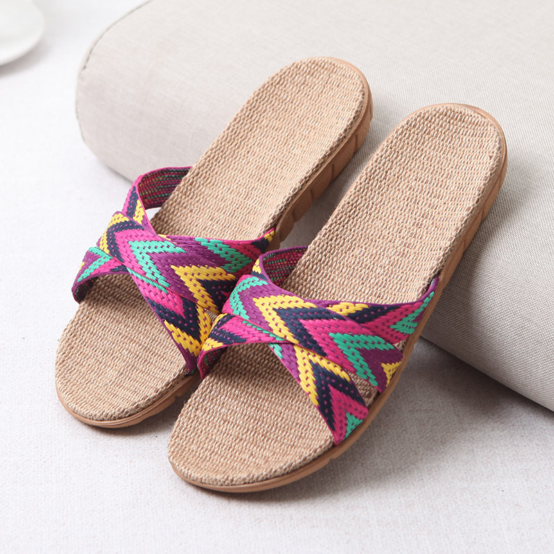 Women'S Shoes Toms - Mntrerm 2022 新カジュアルスニーカー家庭用スリッパ夏混合色床女性屋内フラット靴クロスリネンスリッパ Terlik