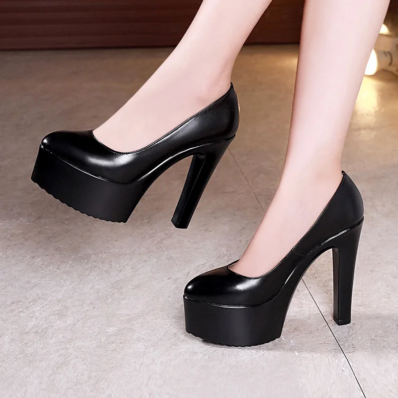 Court Heel Pointed - プラスサイズ 32 43 プラットフォーム キャットウォークシューズ レディース