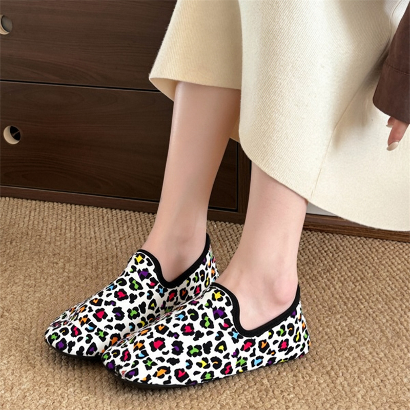 Loafer Flat Women - 冬の綿の靴女性ヒョウ柄暖かいスリッパ軽量スリッパ女性豪華なホーム綿ローファーユニセックス暖かい靴
