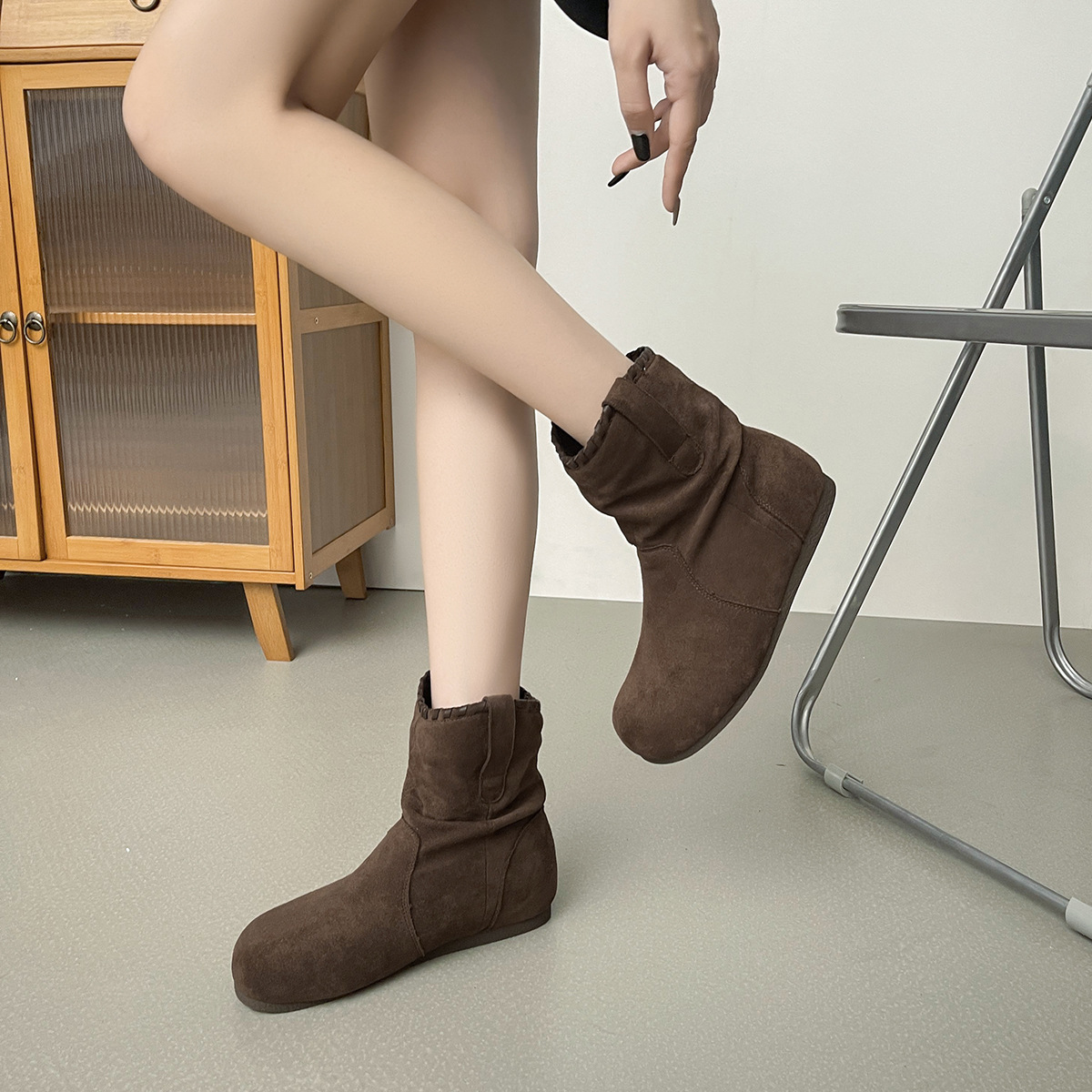 レトロな重ね履き風レディースブーツ 2025 秋冬 ウェスタ - Sock Boot Women のレビューと価格