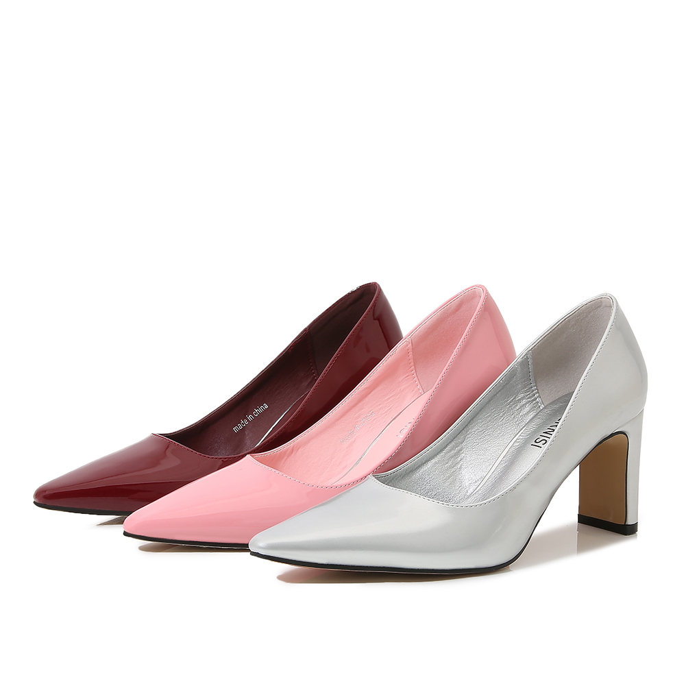 男性と女性のためのセクシーなパンプス,パテントレザーの靴,先 - Court Heel Pointed のレビューと価格