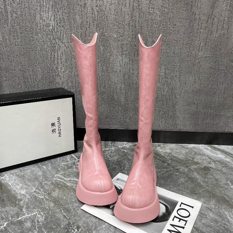 2025年秋冬ファッションジッパーデザインレジャーニーブーツ - High Knee Heel Boots のレビューと価格
