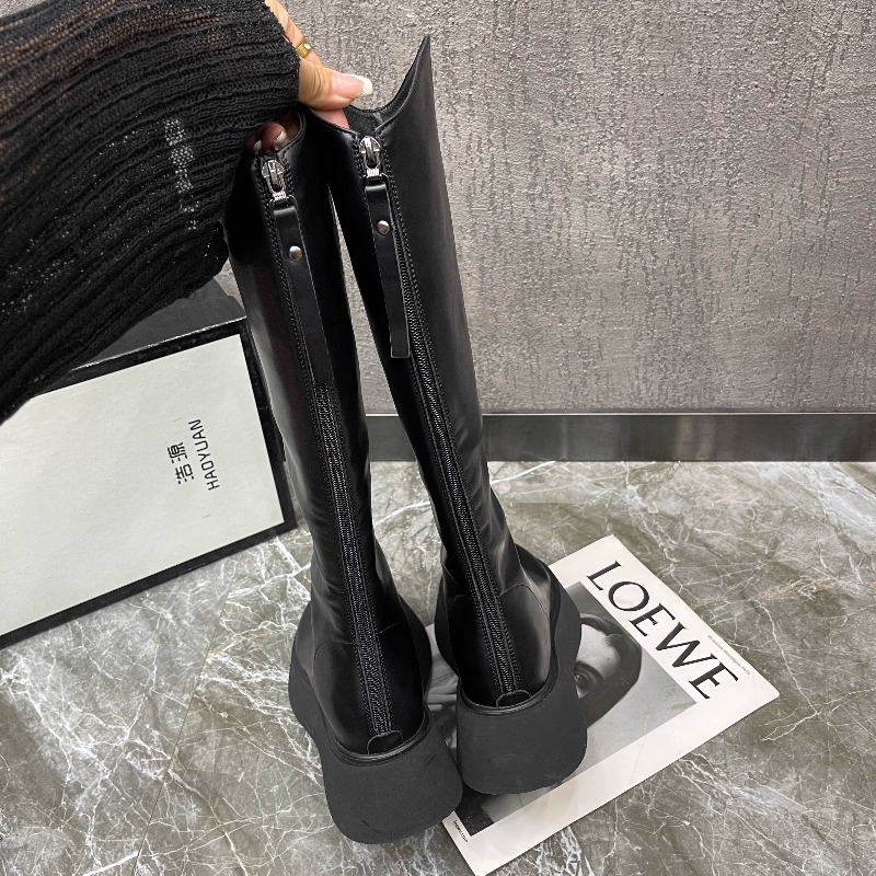 2025年秋冬ファッションジッパーデザインレジャーニーブーツ - High Knee Heel Boots のレビューと価格