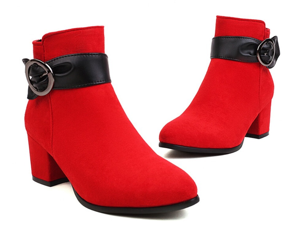 春秋冬フェイクスエードフロックアンクルブーツ女性ファッション - Women'S Shoes Paris のレビューと価格