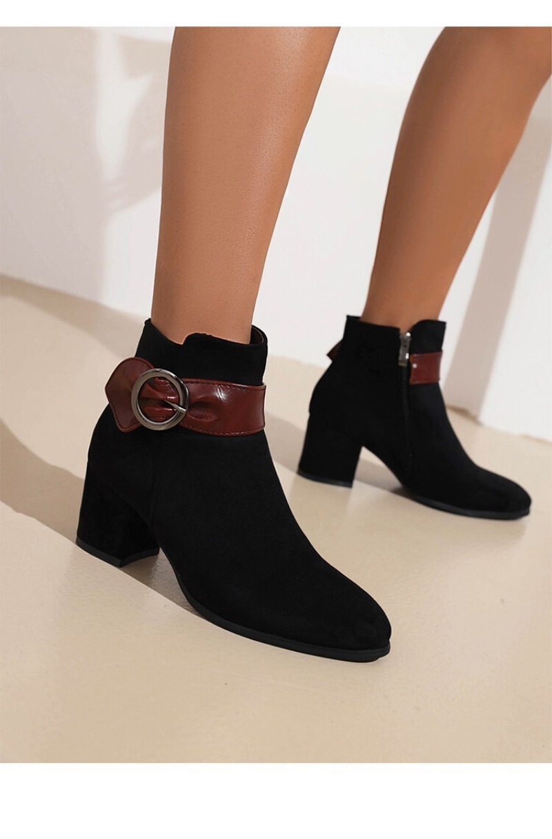 春秋冬フェイクスエードフロックアンクルブーツ女性ファッション - Women'S Shoes Paris のレビューと価格
