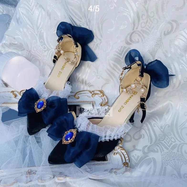 ロリータハイヒールの靴エレガントなコートポインテッドサンダル - Court Heel Pointed のレビューと価格