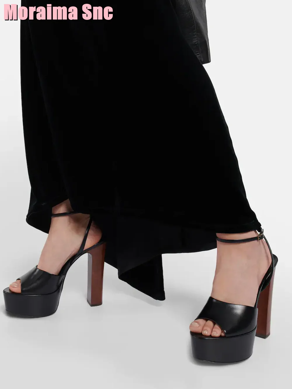 女性用パテントレザープラットフォーム厚底サンダル,チェーンと - Block Heel Ankle Boots のレビューと価格