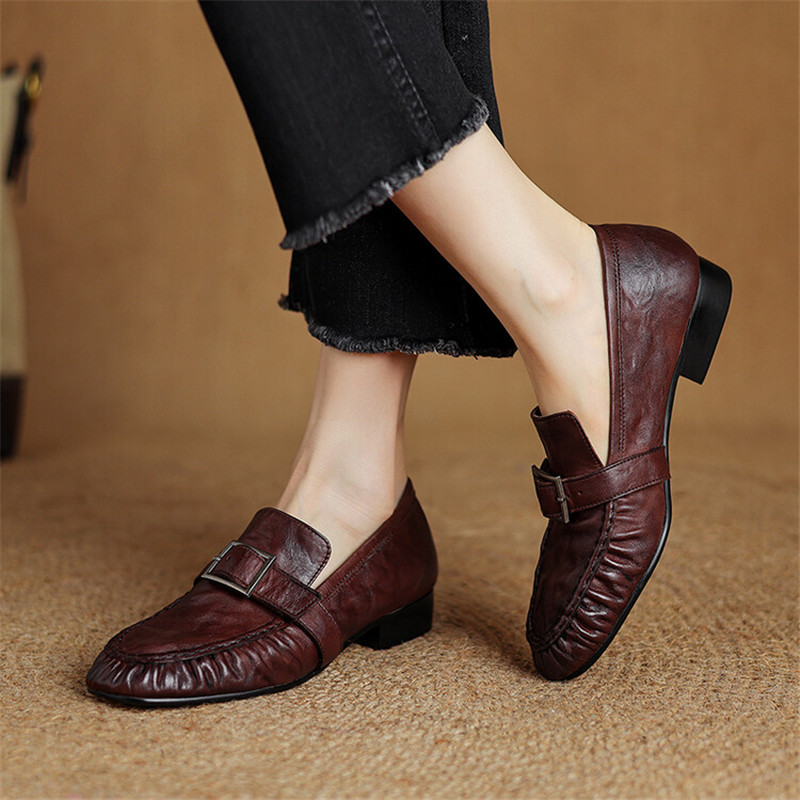 女性用本革モカシン,丸いつま先の靴,プリーツパンプス,厚手の - Women'S Shoes Toms のレビューと価格