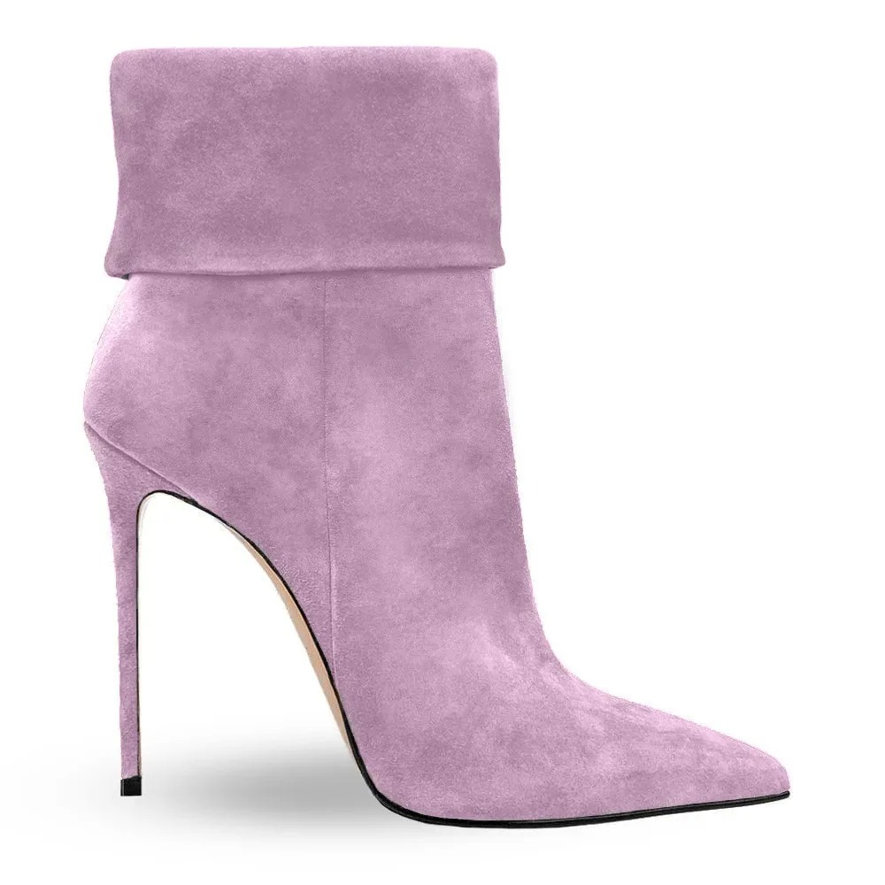 サイドジップ付きのシックなミニマリストの尖ったつま先のカフブ - Block Heel Ankle Boots のレビューと価格