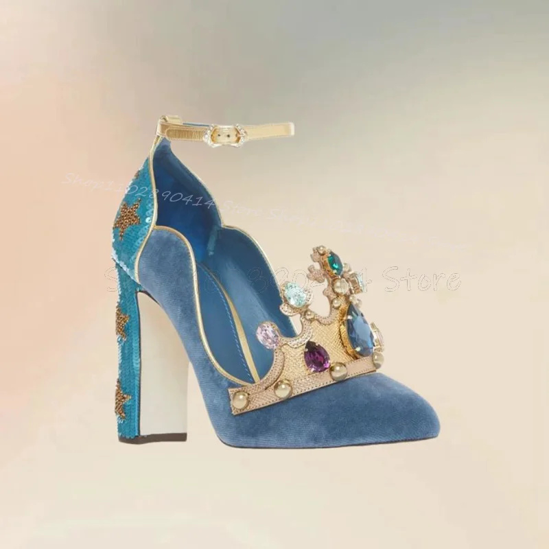 宮廷風クリスタルクラウンデザイン ポインテッドトゥパンプス  - Court Heel Pointed のレビューと価格