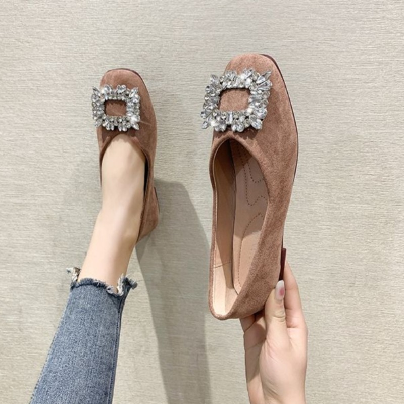 35-42 レディースワイド幅フラットシューズクリスタル装飾 - Women'S Shoes In Wide Width のレビューと価格