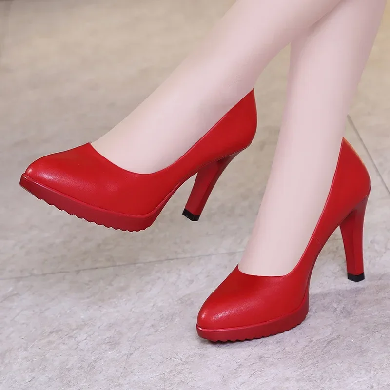 8 センチメートル小型サイズ 32-43 新しい浅いソフトレ - Court Heel Pointed のレビューと価格