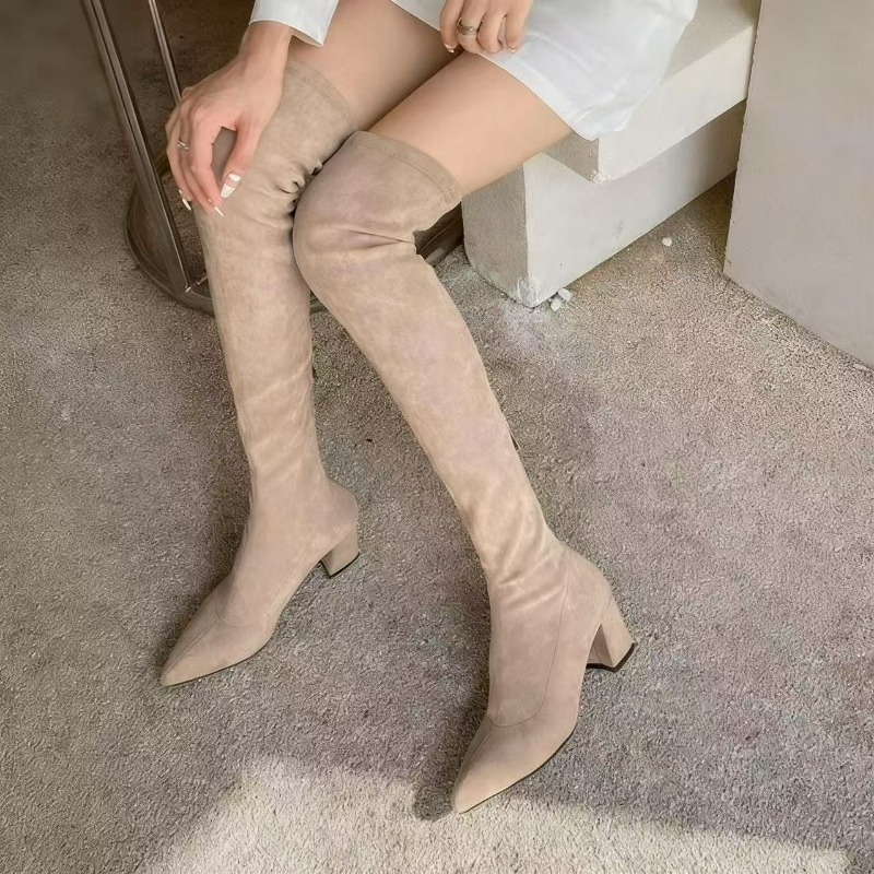 セクシーなレディースブーツ、ポインテッドトゥ、ニーハイブーツ - Sock Boot Women のレビューと価格