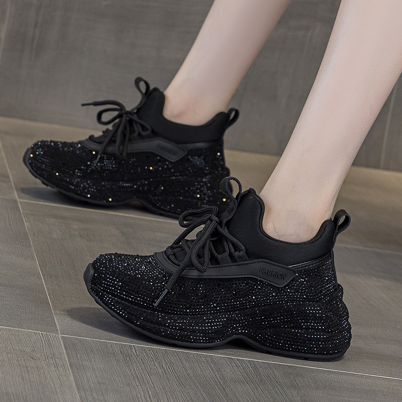 高品質スニーカー女性スケートシューズヒョウラインストーン女性 - Women'S Shoes Paris のレビューと価格