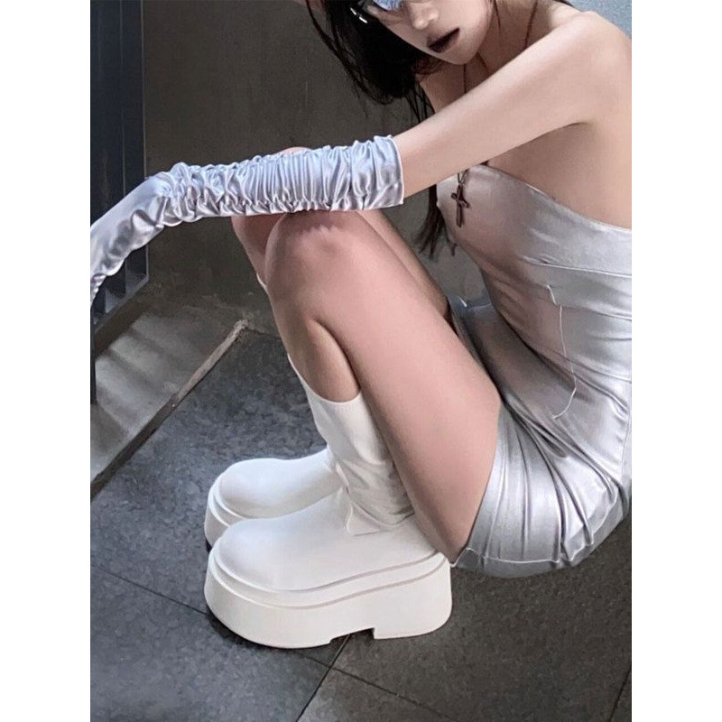 2025年夏 厚底ロングブーツ レディース 薄型ハイチューブ - Sock Boot Women のレビューと価格