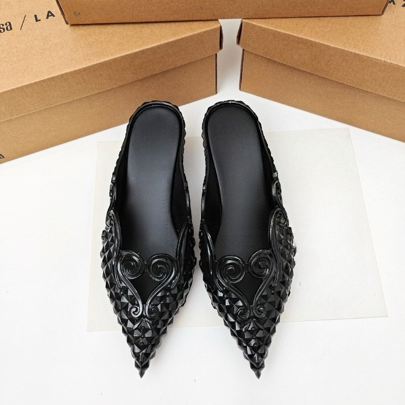 女性用シューズ ポインテッド ウィッチ ローヒール スリッパ - Court Heel Pointed のレビューと価格
