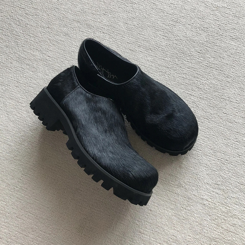 男性と女性のための本革の靴,大きな頭,厚い底,丸い靴,ファッ - Women'S Shoes Paris のレビューと価格