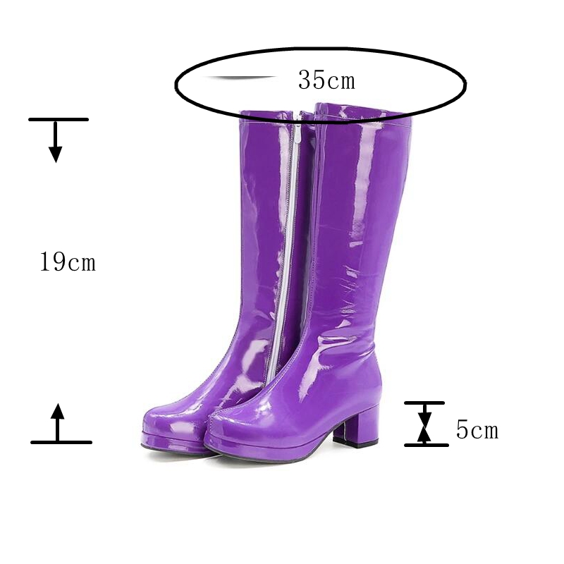 Reave cat-sweet-膝丈のPUブーツ,丸いつま先 - High Knee Heel Boots のレビューと価格