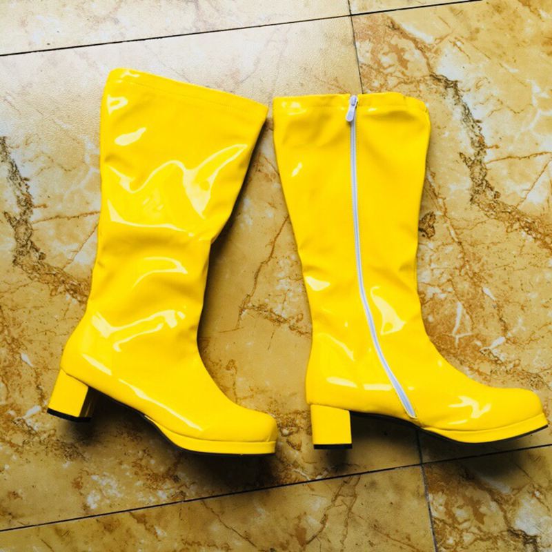 Reave cat-sweet-膝丈のPUブーツ,丸いつま先 - High Knee Heel Boots のレビューと価格